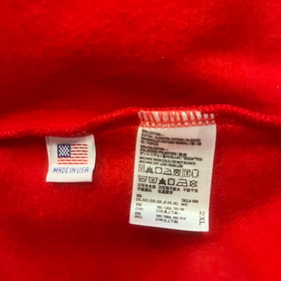 American Apparel F497 Fleece Men’s Red Full Zip Up Hoodie - Picture 2 of 5